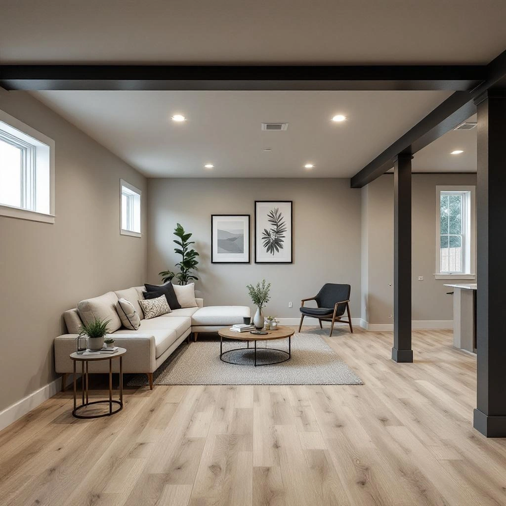 Finished basement area